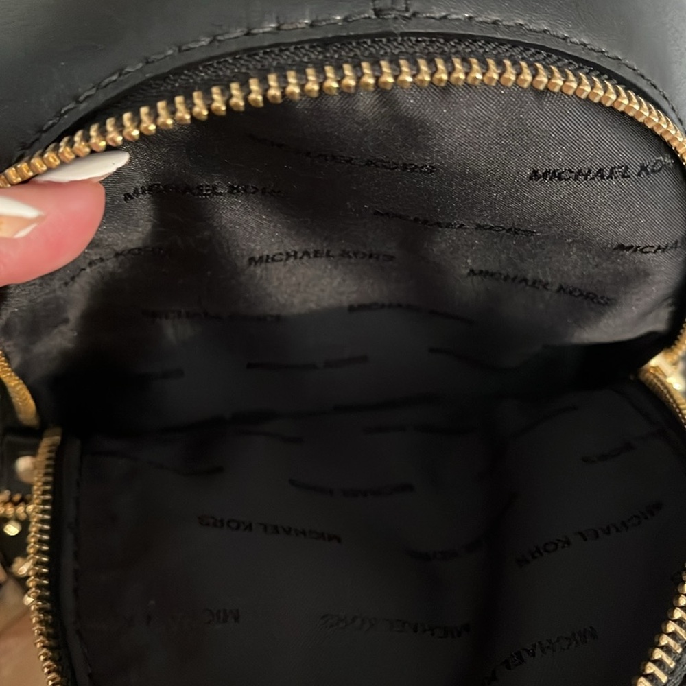 Michael Kors Black Mini Bag with Gold Accents - Picture 4 of 15